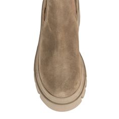 Elevate your new season style with our fabulous, Irma Chelsea boot. Resting atop an on trend, chunky sole and mid height heel, Irma is cut from a gorgeous, sandy beige suede with a round toe and high ankle cut. Stretchy, 'Chelsea', panels sit either side of the ankle and meet to create a sock like finish at the top. This stretch allows for a fantastic fit on both slim and wider legs, and creates a neat finish especially when pairing with tights. Uppers - 100% Suede Lining - textile Mix Sole - Rubber  For suede a neutral scotch guard will offer extra protection. If they get wet allow them to dry naturally and repeat use of scotch guard. A soft suede sponge or brush will help rejuvenate the suedes texture. Bespoke Shoes, Stocking Fillers For Her, Forever Jewelry, Mens Jewelry Bracelet, Chelsea Boot, Fine Earrings, Stylish Shoes, Soft Suede, Gifts For Mum