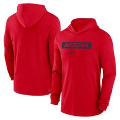 Step out in Arizona Wildcats spirit with this Sideline T-shirt from Nike. It features a team wordmark across the front on moisture-wicking Dri-FIT fabric. The attached hood offers extra coverage, perfect for cheering the Arizona Wildcats to a win. Arizona Wildcats, Nike Red, Wild Cats, Men's Nike, A Team, Dri Fit, Moisture Wicking, Order Online, Long Sleeve T Shirt