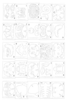 the instructions for how to draw cartoon characters in pencil and ink, with pictures of their faces