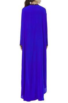 Shop for Huemn Blue Silk Crepe Kaftan Gown for Women Online at Aza Fashions Kaftan Gown, Gown Blue, Gown For Women, Crepe Gown, Gowns Online, Fabric Silk, Blue Silk, Silk Crepe, Full Sleeves