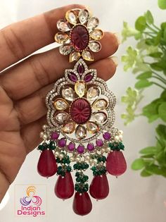 Exclusively High quality and Unique designs real kundan Big Bridal Earrings for Indian Wedding and parties. Luxury Kundan Earrings With Zari Work, Luxury Kundan Earrings With Gota Work, Luxury Bridal Earrings With Intricate Multicolor Design, Luxury Fusion Style Bridal Earrings As Gift, Luxury Meenakari Chandelier Earrings For Wedding, Luxury Heavy Kundan Chandbalis, Luxury Multicolor Bridal Earrings With Intricate Design, Luxury Kundan Chandbali For Wedding And Engagement, Luxury Kundan Wedding Earrings