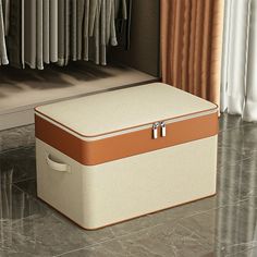 a suitcase sitting on the floor in front of a closet