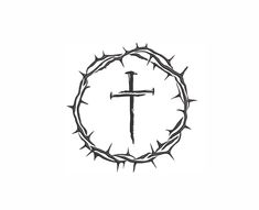 a crown of thorns with a cross in the middle