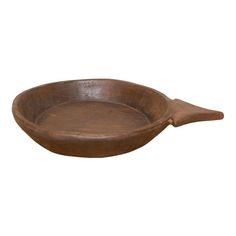 an old frying pan on a white background