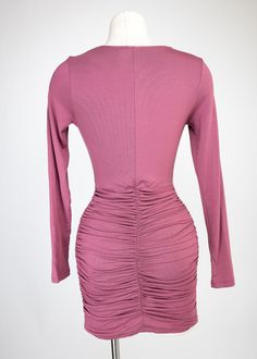 Juliana Dress Stretch V-neck Mini Dress For Prom, Long Sleeve Ruched Bodycon Dress For Party Season, Ruched Long Sleeve Bodycon Dress For Party Season, Purple Stretch Dresses For Party Season, Pink Stretch Dress For Homecoming, Pink Stretch Homecoming Dress, Long Sleeve Bodycon Dress For Prom Season Night Out, Flirty Fitted Long Sleeve Mini Dress, Purple Stretch Bodycon Dress For Formal Occasions