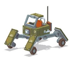 an image of a small vehicle made out of lego blocks