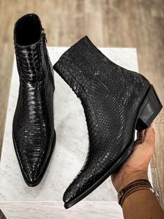 Heels For Men, Python Boots, Black Leather Chelsea Boots, Mens Dress Boots, Gentleman Shoes, Roper Boots, Goodfellas, Mens Boots Fashion, Chelsea Boots Men