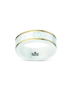 Gucci 18K Yellow Gold & White Zirconia Icon Logo Band Wrist Game, Buy Gucci, Band Jewelry, White Gold Band, Jewelry Accessories, Buy Online, Wedding Rings, White Gold, Yellow Gold