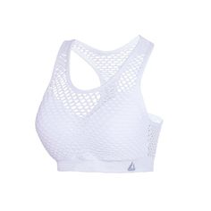 A YOU ARE THE ONE CROP WHITE sports bra with mesh detailing by YABEI X Nik Spruill. Mesh Overlay, The Back, High Fashion, The One, Motion, Mesh, White, Black