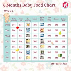 baby 6 month food chart | food charts, baby food chart, 6 month baby food