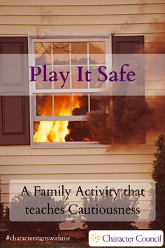 the cover of play it safe, with flames coming out of a window and on fire