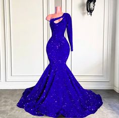 Blue Sequined Mermaid Dress For Evening, Royal Blue Sparkly Prom Dress, Blue Sparkly Prom Dresses, Long Sparkly Prom Dress, Sparkly Prom Dresses Long, Blue Sequin Prom Dress, Prom Dress 2022, Prom Dresses Long Sleeve, Formal Party Dresses