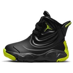 (TD) Air Jordan Drip 23 Rain Boot 'Black Atomic Green' CT5799-001 (SNKR) Black Breathable Lace-up Jordan Shoes, Black Fade-resistant High-top Sneakers With Round Toe, Fade-resistant Black High-top Sneakers, Black Lace-up High-top Sneakers Fade-resistant, Black Non-slip High-top Sneakers For Streetwear, Black High-top Jordan Shoes For Streetwear, Fade-resistant Black Basketball Shoes For Streetwear, Non-slip High-top Basketball Shoes For Streetwear, Black Fade-resistant High-top Sneakers