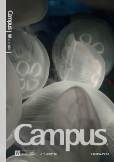 an advertisement for campus with jellyfish in the background