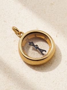 Stephanie Windsor's collections are filled with unique treasures that have been hand-selected by Levy herself. Sourced from the 1880's, this 15-karat gold compass has a rock crystal face and working needles to guide you in the right direction. When you see the subtle scratches, think of all the adventures and places its taken people on. Compass Pendant, Raffia Bag, Ballet Pumps, Fine Jewelry Bracelets, Rock Crystal, A Rock, Ski Wear, Resin Jewelry, Manolo Blahnik