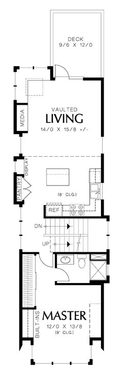 the floor plan for a two story house with an upstairs living room and kitchen area