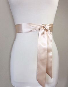 Narrow Champagne Sash Champagne Satin Sash Champagne by SatinSwank Wedding Sash With Tie Back, Bridesmaid Sash With Satin Bow, Satin Sash With Bow For Bridesmaids, Fitted Satin Bow Sash For Bridesmaids, Bridesmaid Satin Sash With Satin Bow, Bridesmaid Satin Sash With Bow, Satin Sashes For Bridesmaids, Wedding Sashes With Satin Finish, Satin Bridal Belt With Ribbon For Wedding