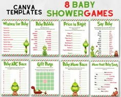 the grinch baby shower game is shown