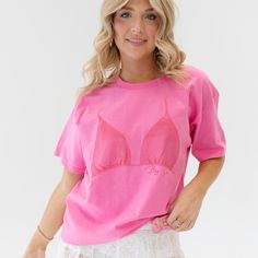 Pink t-shirt, boyfriend fit. Our model is wearing size large (unisex). Size up for an oversized fit. 100% cotton. Pink T Shirt, Pink Tshirt, Boyfriend Fit, Pink, How To Wear, T Shirt