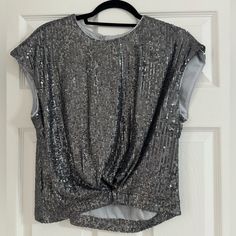 New With Tags Sequin Top By Loft, Size M. Sequin Top, Sequin, Loft, Top Blouse, Blouses, Womens Tops, Tags, Grey, Fast Delivery