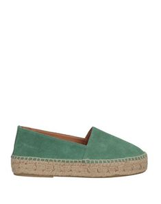 Contains non-textile parts of animal origin Solid color Leather No appliqués Rope sole Round toeline Flat Women's Espadrilles, Espadrilles, Solid Color, The Originals, Green, Leather, Color, Design