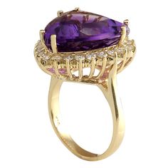 Luxury 14k Gold Purple Rings, Elegant Yellow Gold Amethyst Ring With Accent Stones, Luxury Purple 14k Gold Rings, Exquisite Yellow Gold Amethyst Ring With Accent Stones, Luxury Gold Amethyst Ring For Anniversary, Yellow Gold Amethyst Wedding Ring, Elegant Gold Amethyst Diamond Ring, Exquisite Gold Amethyst Ring With Gemstone Accents, Elegant Gold Amethyst Ring With Halo Setting