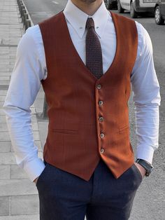 NEW COLLECTİON - FW / 23Collection: Fall / Winter - 23Production: Private Collection Slim-fit Wool Tile Men’s WaistcoatProduct color: TİLEProduct material: %50 Cotton , %50 Polyester Product details: The waistcoat is adjustable from the back.Product care: Dry clean onlyProduct size: 46-48-50-52-54-56Package İncluded : Waistcoat Dimensions of the mannequin: 185cm / 78kg , Size : 50EU / 40US Suit Fabric, Zulu, Vest Dress, Fashion News, Gentleman, Timeless Fashion, Tile, Fall Winter, Mac