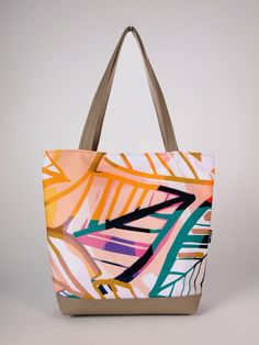 Take the art in your hands with one of the unique painted patterns of Bardo Art Works. Stylish, practical and comfortable bag for everything that you need. The highlight of the bag is the original hand painted Bardo design printed on resistant textile. The handles and the bottom of the bag are made of high quality vegan leather with high level of resistance. Inside the bag has a large pocket that holds up to 12" tablet or ultrabook and three different sized pockets for your phone, wallet and ballpoint pens.  ► Size: - Height - 14.2" - Handles length - 10.6" - Width at the top - 15" - Width at the bottom - 11.4" - Depth at the bottom - 4.7" ► Pockets:  - Large pocket: Height 7.9" x Width 14.2", holds up to 12" MacBook Air or tablet  - Medium pocket: Height 5.5" x Width 6.3" - Two small pock Multicolor Reversible Bag With Double Handle, Artsy Tote Bags For Shopping, Artsy Shopping Tote Bag, Multicolor Square Canvas Bag With Removable Pouch, Hand Painted Multicolor Shoulder Bag For Everyday Use, Artsy Hand Painted Shoulder Bag For Daily Use, Artistic White Rectangular Canvas Bag, Multicolor Canvas Bag With Removable Pouch And Double Handle, Multicolor Canvas Bag With Double Handle And Removable Pouch