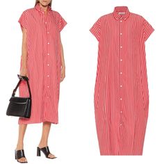 Balenciaga Rawcut Cotton Poplin Shirt Dress In Red Stripe Size: Fr 32 / Xs Sleeveless Fluid Dress Chest Pocket Button-Down Collar Engraved Balenciaga Tone-On-Tone Buttons Raw Edges Sleeves Mini Splits At Bottom Side Made In Italy 100% Cotton Red Cotton Shirt Dress, Chic Red Shirt Dress For Daywear, Red Cotton Shirt Dress For Work, Red Cotton Shirt Dress For Spring, Chic Red Summer Shirt Dress, Red Short Sleeve Shirt Dress For Work, Red Cotton Shirt Dress For Summer, Chic Red Shirt Dress For Work, Elegant Red Shirt Dress For Summer