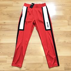 BRAND NEW WITH TAGS FAST SHIPPING Red Joggers With Pockets For Jogging, Red Athleisure Sweatpants With Pockets, Red Stretch Sweatpants For Jogging, Red Athleisure Sweatpants For Sports, Red Stretch Joggers Athleisure Style, Red Stretch Joggers For Athleisure, Casual Red Joggers For Jogging, Sporty Red Jogging Pants, Red Sporty Jogging Pants