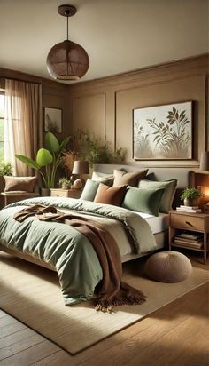 Green Bedding Aesthetic, Sage Green Bedding, Sage Paint, Sage Bedroom, Living Aesthetic, Earthy Bedroom, Sage Green Bedroom, Deco Salon, Stil Boho