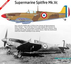 an old airplane is shown in this black and white photo with the caption supermarine spirit mck - v