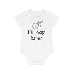 Introducing this adorable Baby Bodysuit, perfect for any little one's wardrobe! Crafted from 100% certified organic cotton, this bodysuit ensures softness against delicate skin while promoting eco-friendliness. The charming design features a playful message that resonates with parents and adds a lighthearted vibe to everyday outfits. Ideal for casual outings, family gatherings, or just lounging at home, this bodysuit is a wonderful baby shower gift or a cute outfit for birthdays and holidays. It Cute Cotton Onesie For Loungewear, Unisex Cotton Onesie For Loungewear, Cute Cotton Onesie For Playtime, Organic Cotton Onesie For Spring Playtime, Spring Organic Cotton Onesie For Playtime, Fitted Organic Cotton Bodysuit For Playtime, Organic Cotton Fitted Bodysuit For Loungewear, Spring Playtime Organic Cotton Onesie, White Cotton Bodysuit For Loungewear