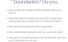 an image of the text that says boundaries? do you have trouble with saying when someone asks