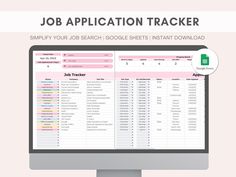 the job application trackerr is displayed on a computer screen with an ad for it