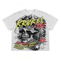 a t - shirt with an image of a skull on it