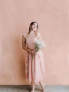 Alexandra Pink Jacquard Midi Dress Hair Half Up, Welcome Party, Your Welcome, Spring Event, Pink And Silver, Welcome To The Party, Half Up Hair, Embroidered Fabric, Best Dressed