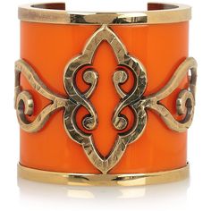 Emilio Pucci Gold-plated plexiglass cuff Orange Jewelry, Orange And Gold, Orange Crush, Shades Of Orange, Emilio Pucci, Orange Gold, Color Inspiration, Color Orange, Karl Lagerfeld