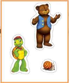 the teddy bear and turtle stickers are next to each other