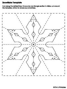 the snowflake template is shown in black and white