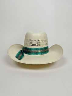 Slither into fresh style with the Blue Racer Bangora! This sleek stunner has a blue snakeskin band that's sure to turn heads. It's natural colored, vented straw hat. For sizing help, please message us. Custom Hat Bands For Beach In Spring, Custom Adjustable Summer Hat Bands, Custom Summer Brimmed Hat Bands, Western Style Blue Straw Hat For Summer, Western Blue Straw Hat For Summer, Blue Western Straw Hat For Summer, Custom Straw Hat With Curved Brim For Summer, Custom Summer Straw Hat With Curved Brim, Custom Wide Brim Straw Hat For Summer