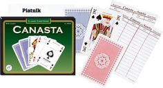 the card game canasta has four cards and two sets of playing cards in it