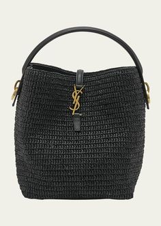 Saint Laurent Le 37 Raffia Bucket Bag - Bergdorf Goodman Raffia Bucket Bag, Saint Laurent Handbags, Saint Laurent Bags, Yves Saint Laurent Bags, Straw Bags, Raffia Bag, Saint Laurent Bag, Crochet Bags, Leather Flats