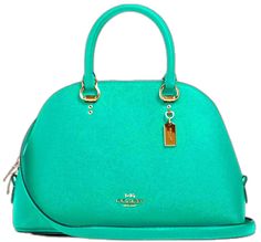 Coach Green Satchel For Shopping, Green Coach Satchel For Shopping, Chic Green Coach Bag, Coach Green Top Handle Satchel, Green Coach Satchel With Handles, Green Coach Top Handle Satchel, Coach Green Satchel Bag, Coach Green Bags With Detachable Strap, Green Coach Bag With Detachable Strap