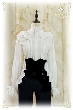 Immortal Thorn -The Forever Prince- Ouji Lolita Blouse Victorian Outfits Women, Victorian Inspired Fashion, Victorian Style Clothing, Victorian Shirt, Vampire Dress, Ouji Fashion, Vampire Clothes, Angel Outfit, Modern Victorian