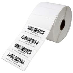 three rolls of barcode printed on white paper