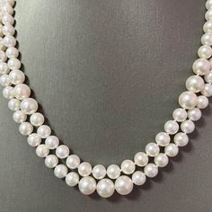 Fine Quality Japanese Akoya Pearl Diamond Necklace 16-17" 14k W Gold 0.66 TCW Certified $9,790 216993This is a Unique Custom Made Glamorous Piece of Jewelry!Nothing says, “I Love you” more than Diamonds and Pearls!This Japanese Akoya pearl necklace has been Certified, Inspected, and Appraised by Gemological Appraisal LaboratoryGemological Appraisal Laboratory of America is a proud member of:- GIA Alumni Association- National Association of Jewelry Appraisers- International Consortium Gem-Testing Anniversary Pearl White Double Strand Necklace, Luxury White Double Strand Necklace, Formal White Single Strand Diamond Necklace, White Double Strand Jewelry For Anniversary, White Double Strand Pearl Necklace For Formal Occasion, White High Luster Round Beads Necklace, White High Luster Round Beaded Necklaces, White High Luster Round Bead Necklaces, White Hallmarked Akoya Pearl Jewelry