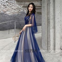 V-neck Maxi Dress For Prom Season, Blue V-neck Evening Dress For Prom Season, Blue V-neck Evening Dress For Prom, V-neck Dress For Evening And Prom Season, V-neck Formal Dress For Prom Season, Blue V-neck Dress For Prom Season, Blue V-neck Maxi Dress For Prom, Blue Maxi Length V-neck Party Dress, Blue V-neck Dress For Prom