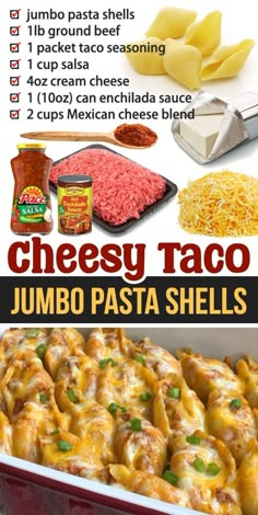 If your family struggles to find dinner ideas that everyone can agree on, this recipe is for you! The kids and adults will be equally pleased. It’s not only delicious, it’s also cheap and easy to make. You can, of course, customize it to your own liking, but the main ingredients are simple: pasta shells, ground beef, enchilada sauce, cream cheese, and shredded cheese. Bake, eat, and voila! Everyone is full and happy. Beef Enchilada Sauce, Pasta Shells Recipe, Beef Enchilada, Jumbo Pasta Shells, Easy Cheap Dinners, Shells Recipe, Simple Pasta, Fast Dinner, Cheese Bake