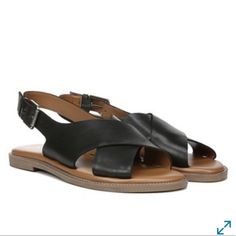 Nwt Franco Sarto Kayleigh Slingback Leather Sandal Chunky Leather Straps Add An Earthy Feel To These Slingback Sandals For A Comfy Twist. Sizing: M=Medium Width - Open Toe - Leather Construction - Strappy Vamp And Buckle Detail - Sling Back Strap - Padded Footbed - Stacked Midsole - Imported Materials Leather Upper, Manmade Sole Posting Is For One Pair And You Choose The Color At Checkout. If You Want To Purchase Both Colors And They Are Available, Please Message Me And I’ll Crate A Tab For You Leather Flat Heel Slingback Sandals With Adjustable Strap, Casual Slingback Sandals For Work, Casual Open Toe Sandals For Workwear, Leather Flat Slingback Sandals For Work, Leather Open Toe Slingback Sandals For Work, Black Slingback Sandals For Summer Workwear, Casual Medium Width Slingback Sandals, Open Toe Sandals With Leather Footbed For Work, Brown Slingback Sandals For Workwear In Summer